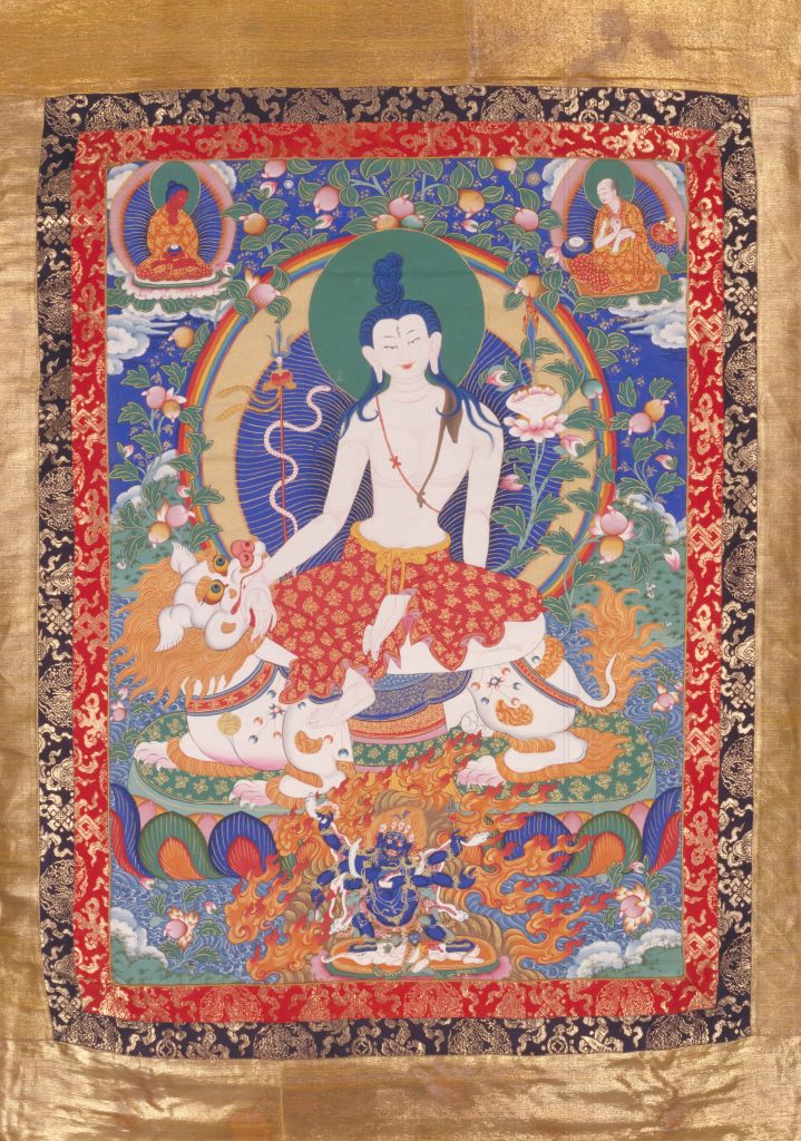 图片[1]-Lion roar Avalokitesvara Thangka-China Archive